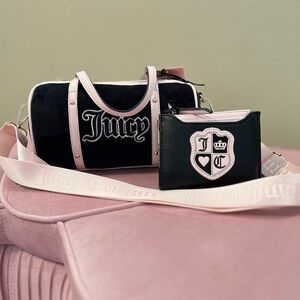 Juicy Couture Velour Mini Barrel Bag and Wallet Bundle